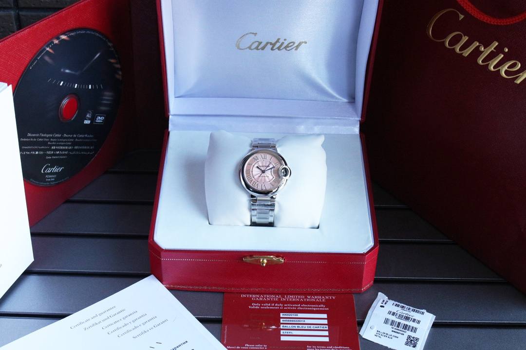 Cartier Ballon Bleu 33mm Silver Guilloché Dial (WGBB0042)