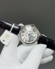 Cartier Ballon Bleu 42mm Silver Dial, Black Leather Strap (WSBB0026)